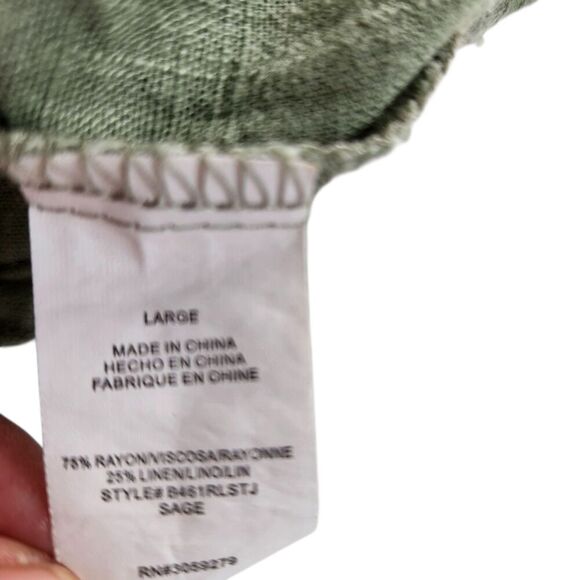 Thread Supply Linen Pants Size Large Light Green Color Elastic Waist - Picture 10 of 12